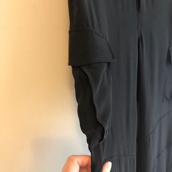 L’Agence Bevin Silk Cargo Pants In Black - Picture 7 of 12